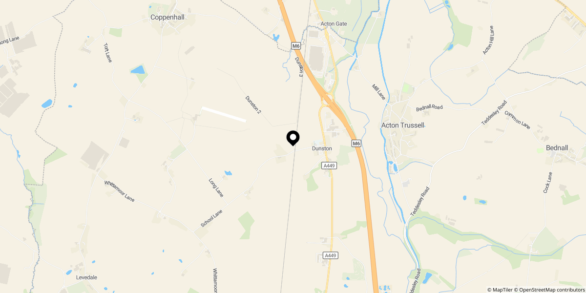 Approximate location of Laundry Cottage, School Lane, Dunston,ST18 9AG