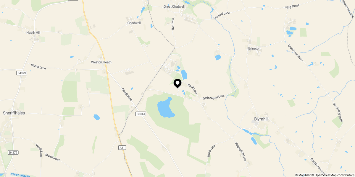 Approximate location of Blymhill Common, Shifnal