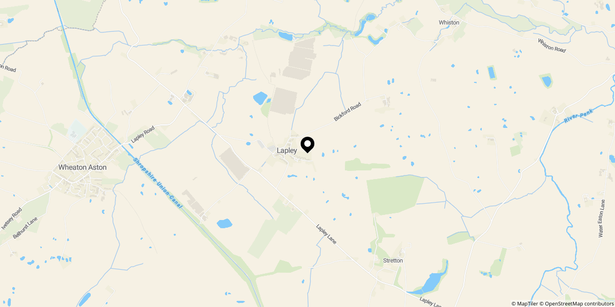 Approximate location of Park View, Park Lane, Lapley, ST19 9JT