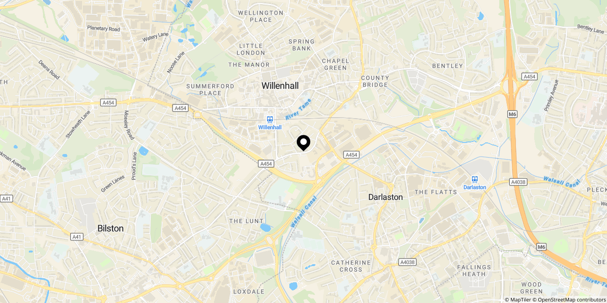 Approximate location of Ratcliffe Drive, Willenhall, Wolverhampton, WV13 2JU