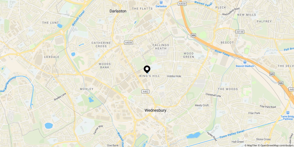 Approximate location of Melford Mews, Old Park Road, Wednesbury, WS10 9LT