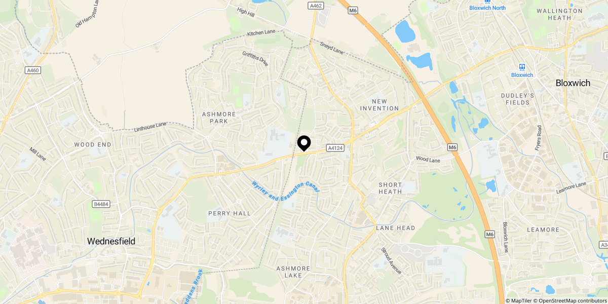 Approximate location of Lichfield Road, Willenhall / Wednesfield, WV12 5UJ