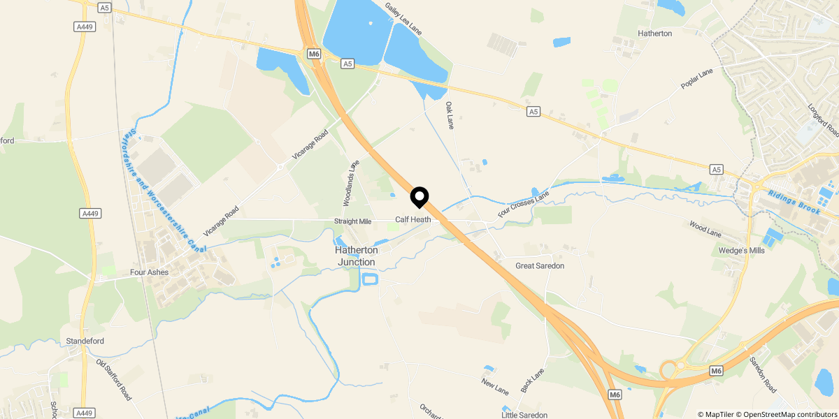 Approximate location of Straight Mile, Calf Heath, WV10 7DW