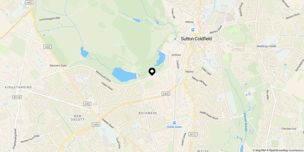 Approximate location of Morven Road, Boldmere, Sutton Coldfield, B73 6NE