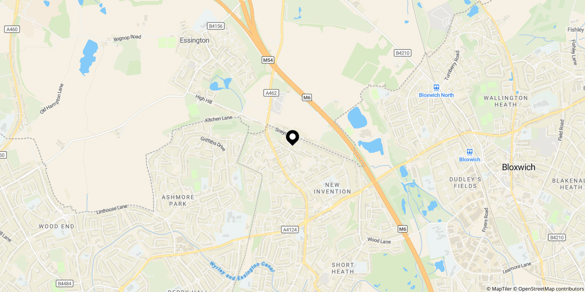 Approximate location of HOUSE AND LAND Willowbrook, Sneyd Lane, Essington, Wolverhampton, WV11 2DU