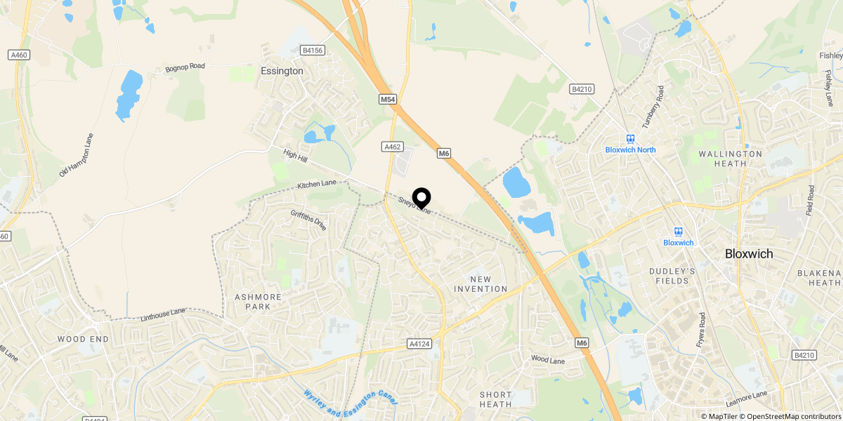 Approximate location of Sneyd Lane, Essington, Wolverhampton, WV11 2DU