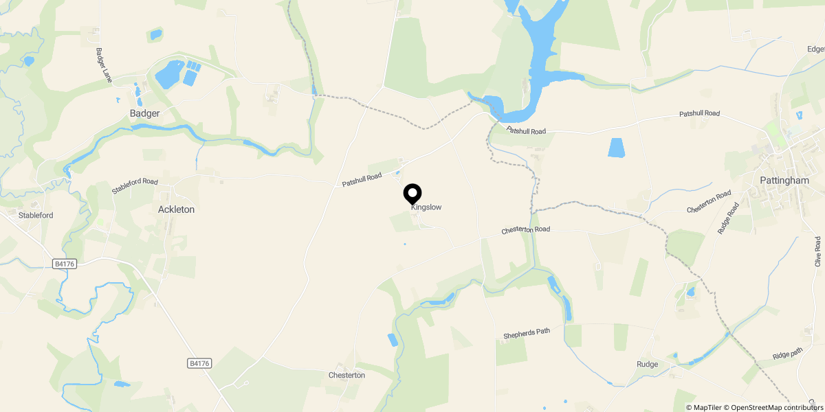Approximate location of Kingslow House, Kingslow, Pattingham, Wolverhampton, WV6 7DY