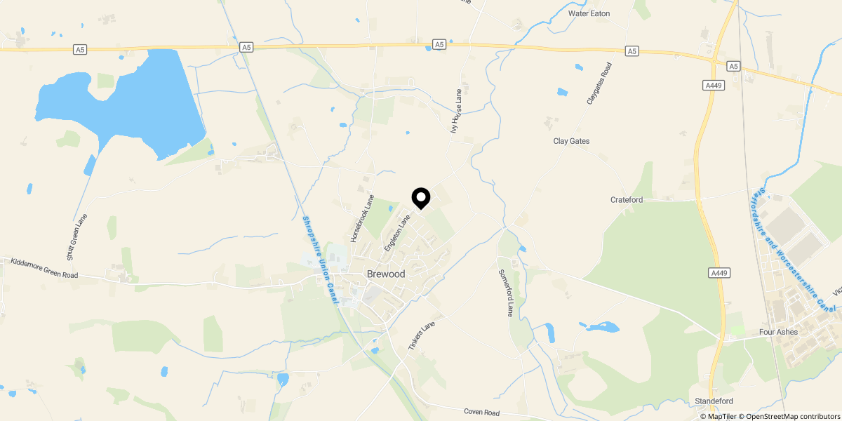 Approximate location of Deacons Field, Brewood, Stafford, ST19 9GA