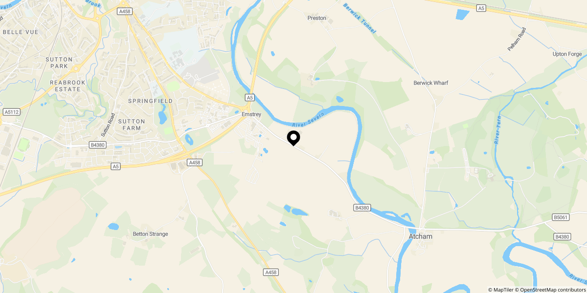 Approximate location of Emstrey Lodge, Atcham, Shrewsbury, SY5 6QP
