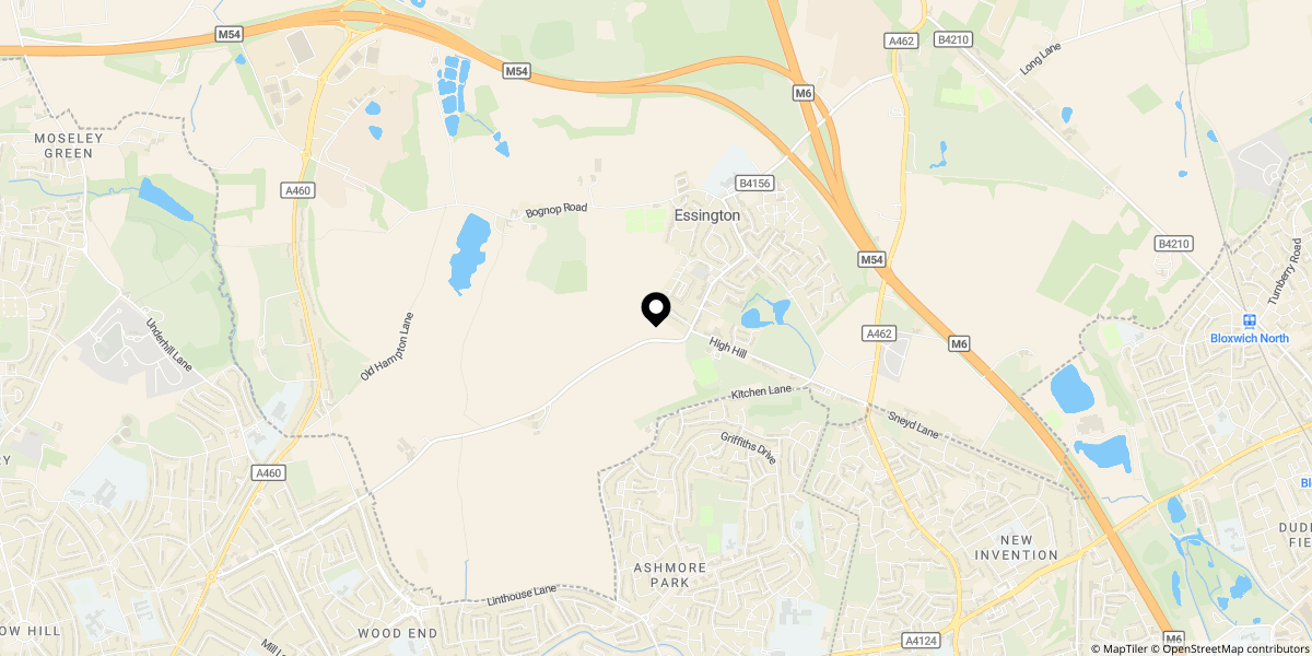 Approximate location of Hill Street, Essington, Wolverhampton, WV11 2BW