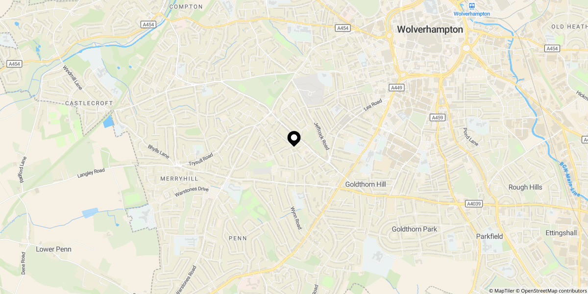 Approximate location of Cedar Grove, Bradmore, Wolverhampton, WV3 7EB