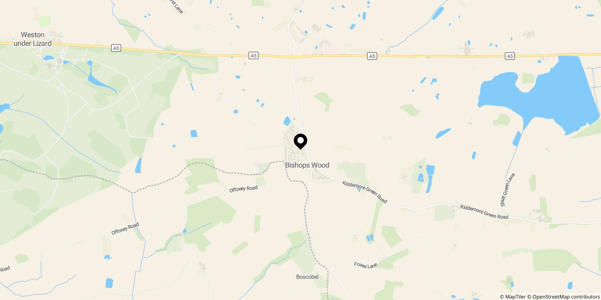 Approximate location of Hillside Farm, Ivetsey Bank Road, Bishops Wood, Stafford, ST19 9AE