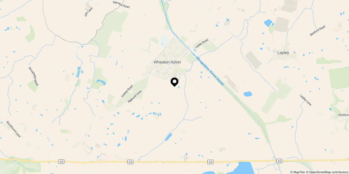 Approximate location of Ivy House, Fair View Court, Wheaton Aston, ST19 9RB